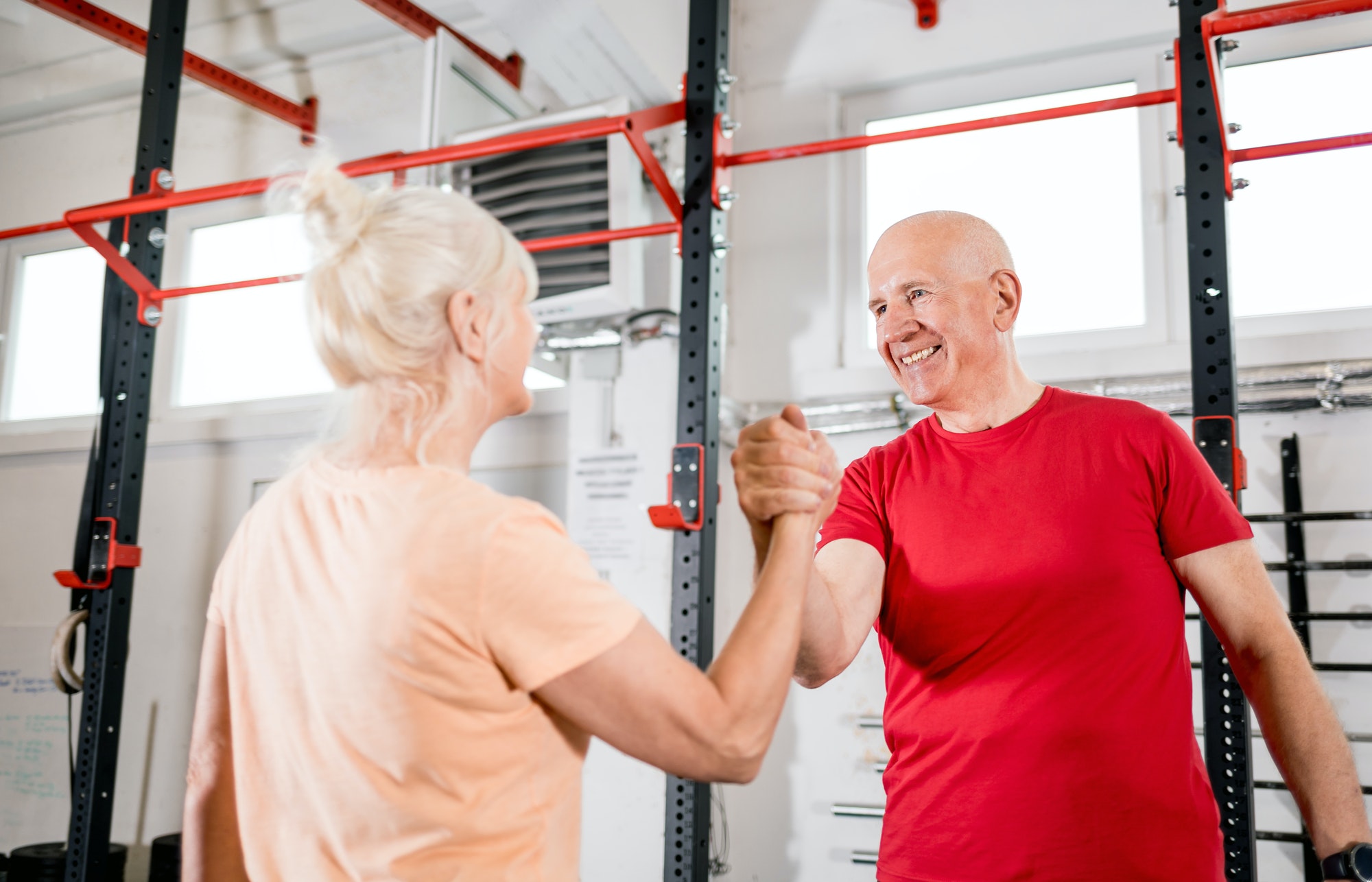 Older adults exercising together