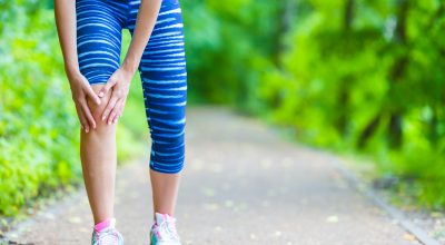 Female runner knee injury and pain